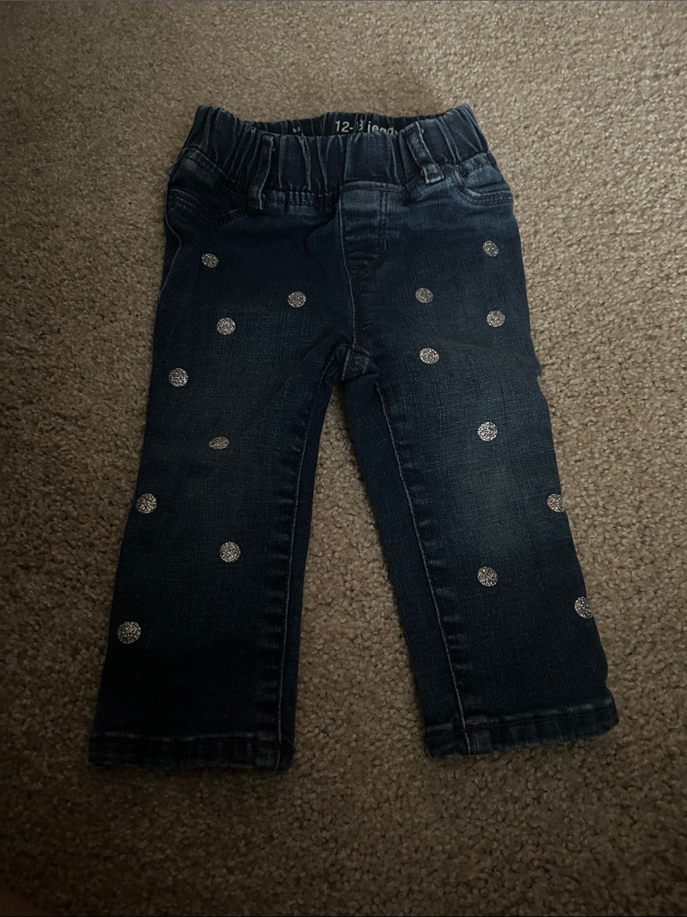 GAP Dark Blue Denim Jeggings with Silver Glitter Dots